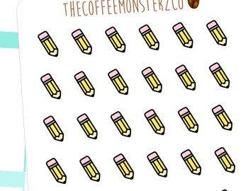 yellow mini pencils - hand drawn planner stickers C028