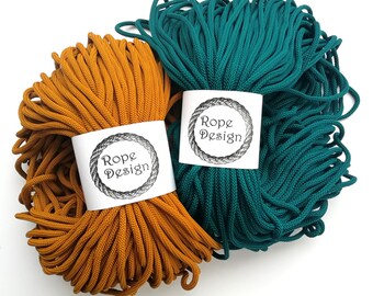Textile 6mm fil Chunky polyester coton de couleur corde 100 yard corde solide en macramé projet cordon textile souple en corde tressée de métier projet de corde