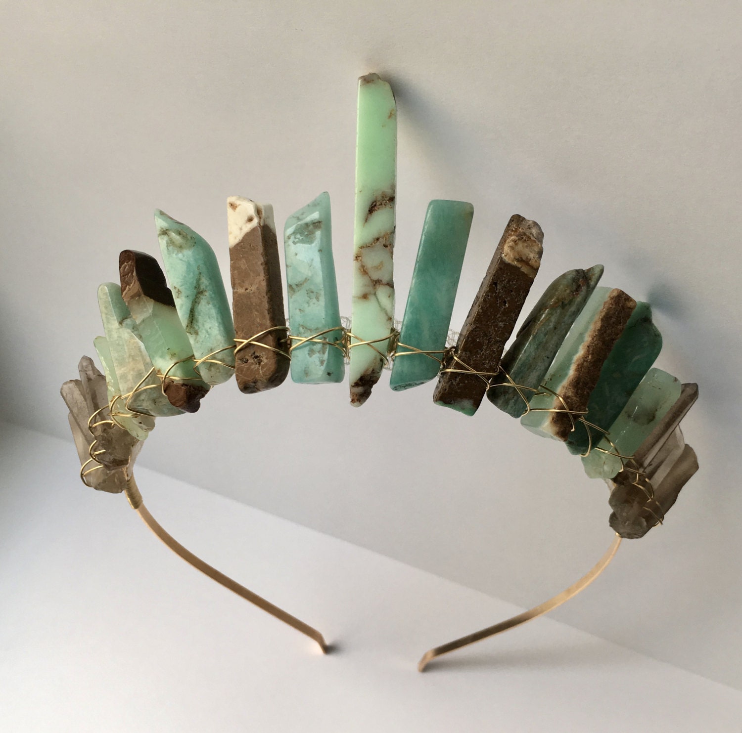 Atlantis Mermaid Crown Green & Brown Amazonite Crystal