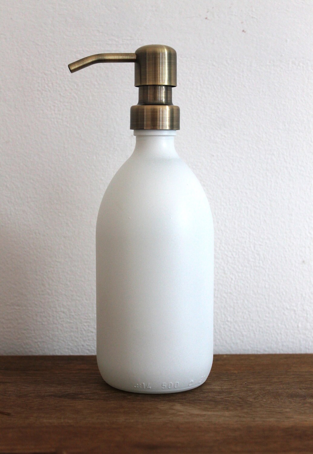 Matt White Glass Soap Dispenser Bottle With Stainless Steel