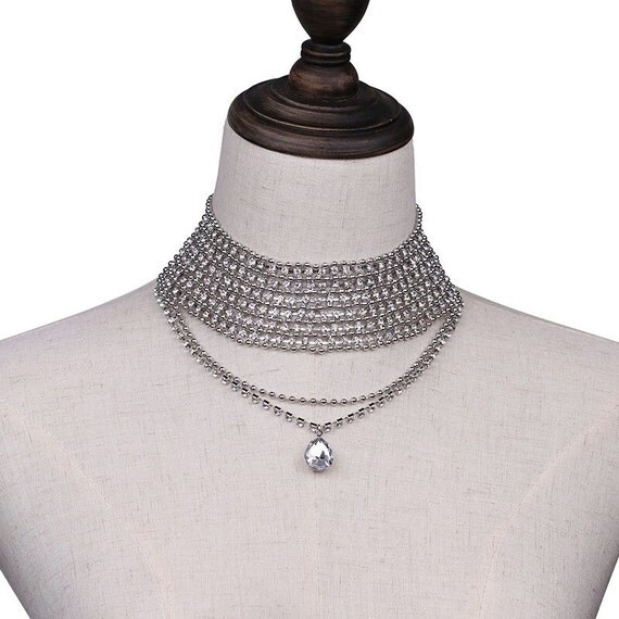 Diamond Choker Necklace/Diamond Choker/Crystal Diamond