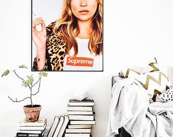 Kate Moss Supreme PRINT, Fashion Poster, Portrait Poster, Kate Moss, Dorm Room Poster, Fashion Wall Art