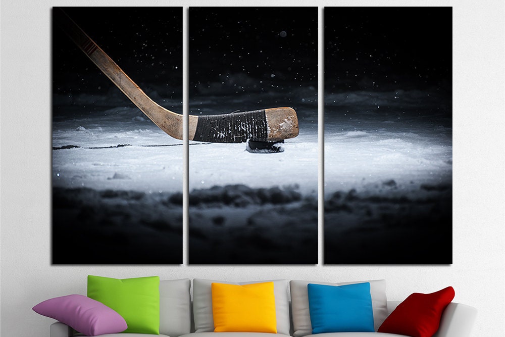 Hockey Canvas Winter Sport Hockey Wall Art Hockey Canvas Art