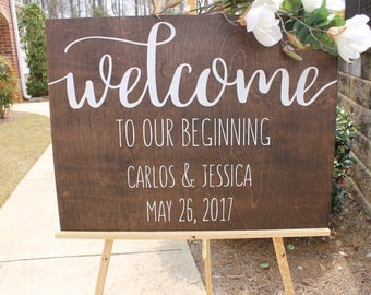 Welcome Wedding Sign| Wooden Wedding Welcome Sign| Rustic Wedding Decor| Farmhouse Wedding| Spring Wedding| Winter Wedding| Summer Wedding