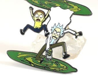 Rick and Morty pin,Hat pin,Lapel pin,enamel pin,portal,portals,portal gun,sci fi
