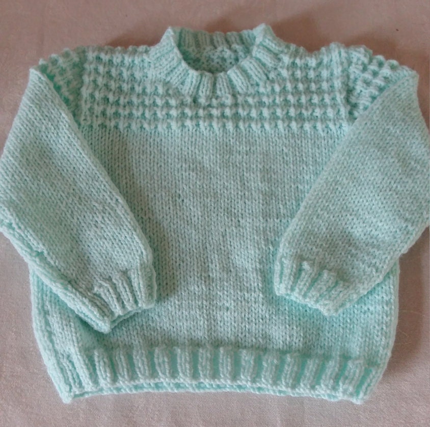 Hand knitted baby boys jumper