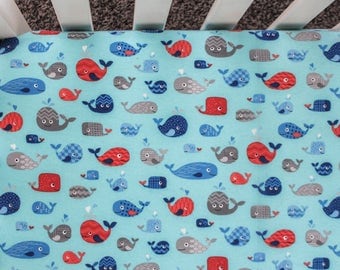 whale crib bedding | etsy whale crib bedding | etsy