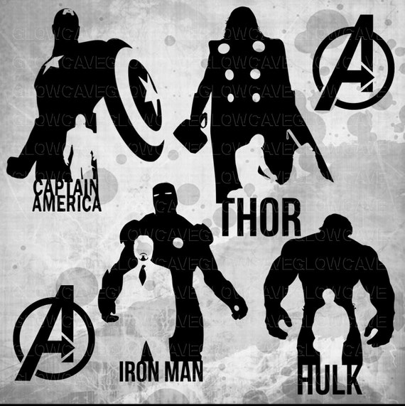 Download Avengers Silhouettes svg file Hulk Clip art Captian America