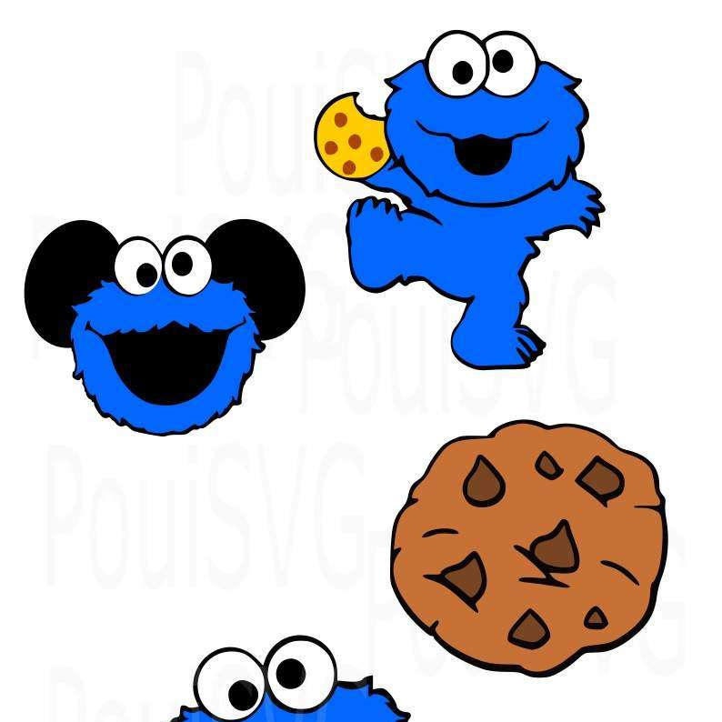 Cookie Monster SVG, Sesame street svg, Chocolate chip cookie svg for ...