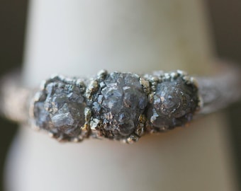 Raw Diamond Ring: rough diamond ring, ring for girlfriend's birthday, april birthstone ring, raw stone ring, natural diamond ring raw earthy
