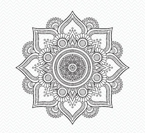 Download Hand made mandala flower cricut design silhouette studio