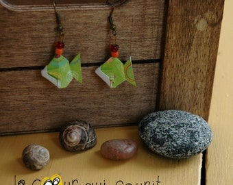 Origami (fish) - P007 earrings