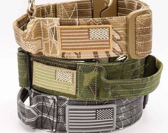 Military Style Dog Collar with Cobra Buckle and Handle