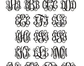 Vine Monogram Svg Vine Monogram Font Svg Interlocking Monogram Alphabet Cut Files Silhouette Studio Cricut Svg Dxf Jpg Png Eps Pdf Ai Cdr