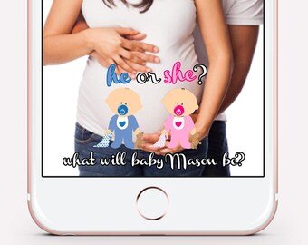 Gender Reveal snapchat filters, boy or girl filter, blue and pink geofilter, Baby Shower snapchat filters, Pink snapchat filter, Blue filter