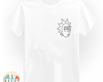 RICK SANCHEZ Rick and Morty Tee Shirt in Black and White