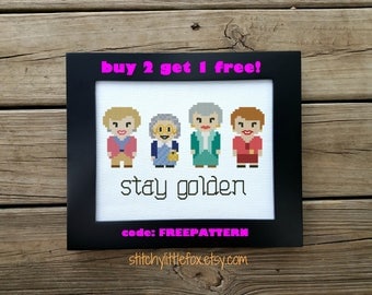 Golden Girls cross stitch pattern, funny cross stitch, instant download, counted cross stitch pattern pdf, sophia, blanche, dorothy, rose