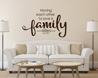 Family Wall Decal, Monogram Wall Decal, Monogram Decal, Living Room Vinyl Decal, Family Name Monogram, Custom Monogram Decal Family Gift