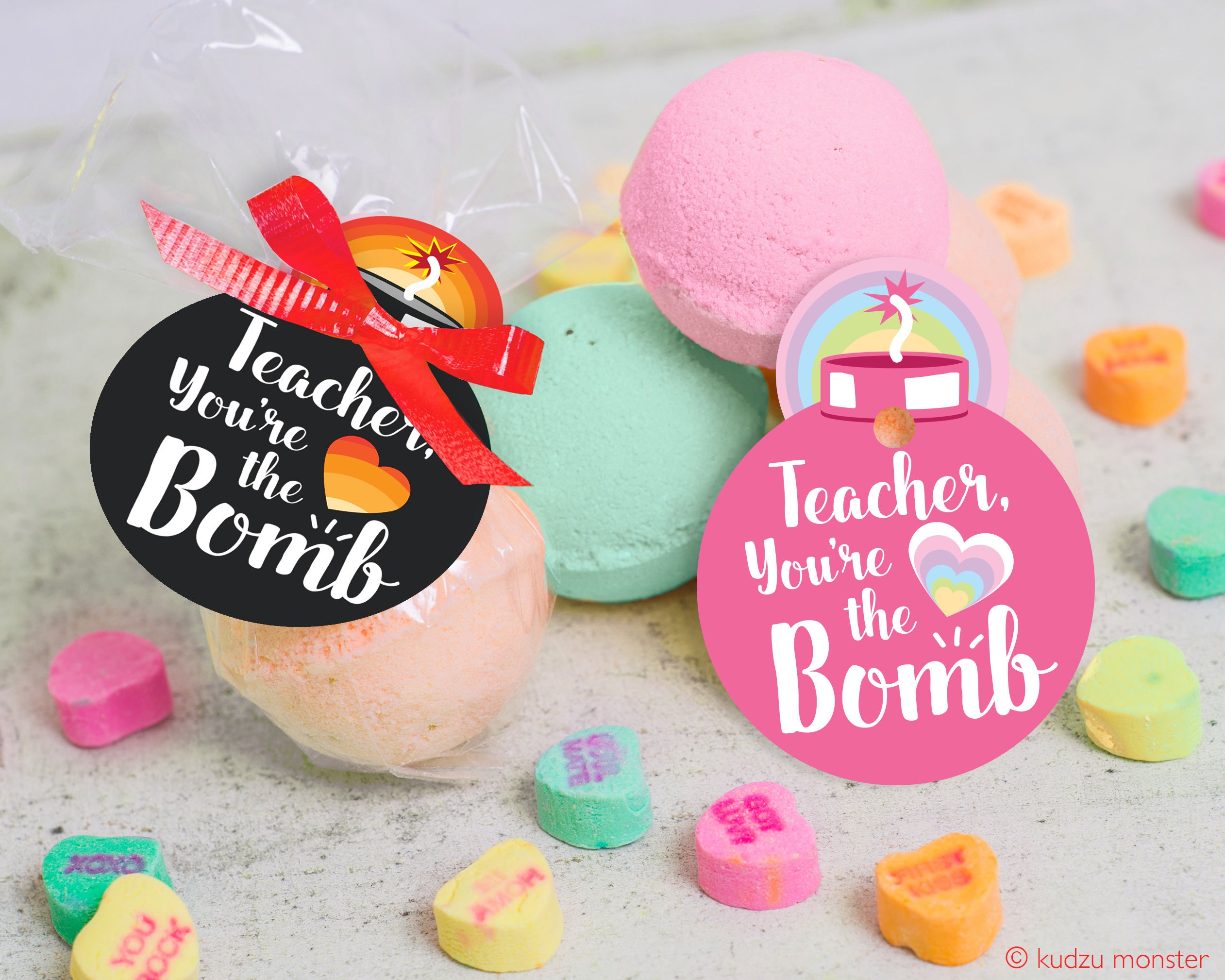 printable Teacher Appreciation Week bath bomb gift tag INSTANT