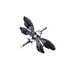 Dragonfly Pendant , Crystal Pendant , Gray & Black Dragonfly Pendant , Silver Pendant