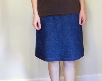Fireside Organic Cotton Hemp Cotton Denim ALine Skirt Made in the USA - Organic Cotton Clothing