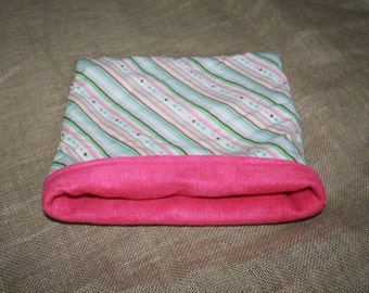 Medium Large Pink Stripe Pouch for small pocket pets.
