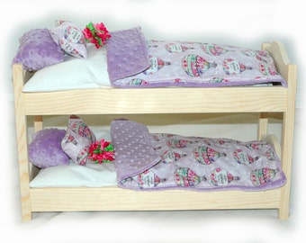 Double Doll Bunk Bed - Dreaming! American Made Girl Doll Bunk Bed - Fits 18 inch dolls and AG dolls