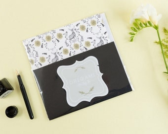Stag Print Origami Writing Set // Origami Paper - Letter Writing Set - Gifts for Her - Gifts Under 10 - Gifts for Writers