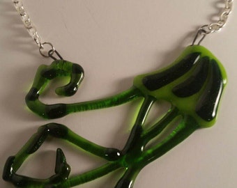 JellyFish Necklace Fused Glass