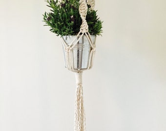 Handmade Natural 100% Cotton Macrame Plant Hanger with Beads
