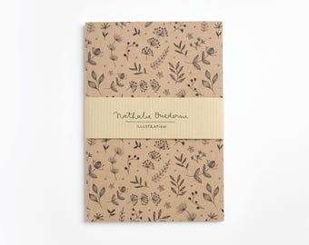 Recycled notebook, brown notebook, recycled journal, recycled paper notebook, eco notebook, eco friendly notebook, kraft notebook
