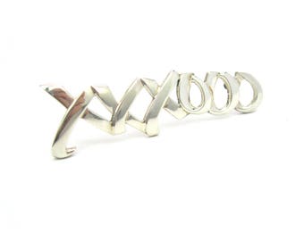 Tiffany & Co. Brooch. Paloma Picasso, Designer. XO Kisses and Hugs. Signed Sterling Silver. 1980’s Vintage Jewelry Gift for Her