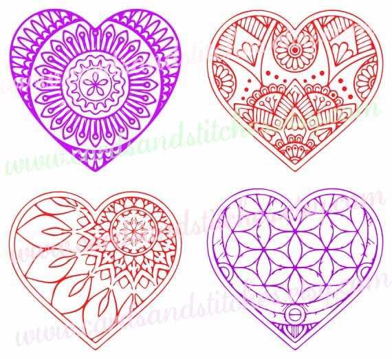 Hearts SVG Mandala Hearts SVG Valentine Hearts SVG