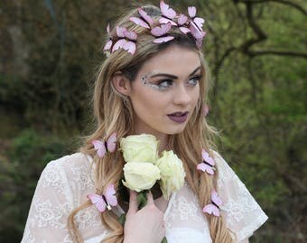 Butterfly crown and hair clips