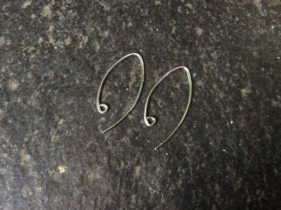 silver marquise earwire with loop
