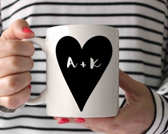 Valentines Mug, Boyfriend Gift, Husband Gift, Valentines Gift, Valentines Mugs, Gift for Her, Custom Mug, Personalized Gift, Heart Monogram