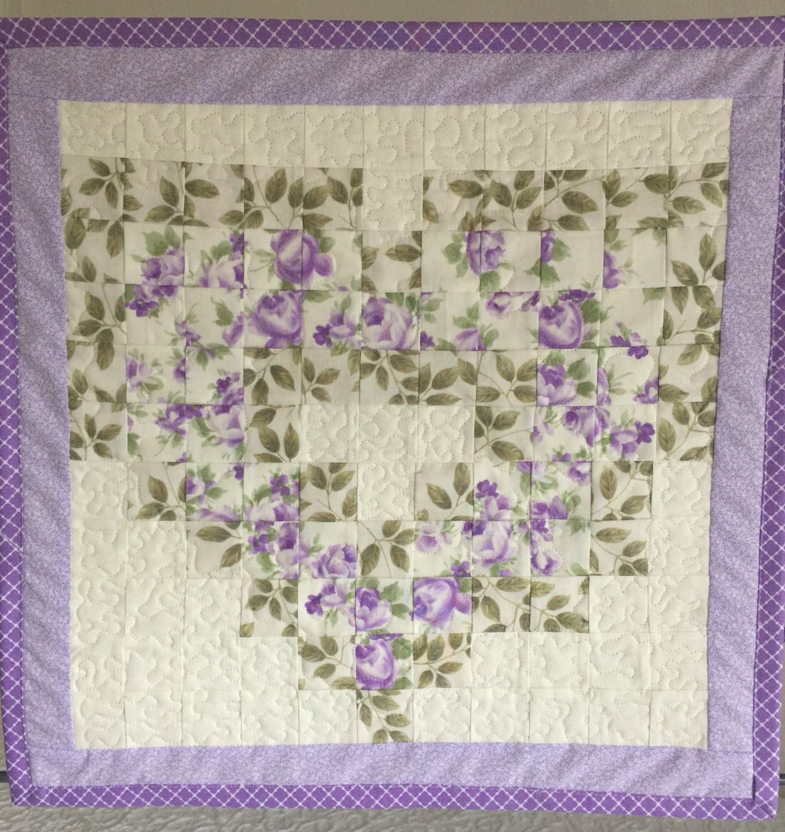 heart wallhanging quilt lavender quilt floral quilt purple heart wallhanging quilt lavender quilt floral quilt purple