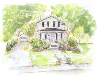 Custom House Portrait - Original Watercolor