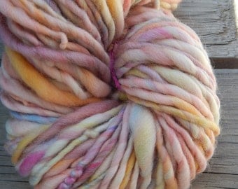 Hand spun, hand painted bfl yarn - thick and thin - 90 yards, 8.5 oz.