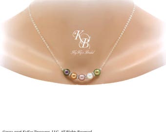 Mothers Necklace Swarovski Birthstone Necklace Family Birthstone Necklace Grandma Necklace Mom Necklace Pearl Birthstone Necklace Mom Gift