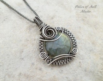 Wire wrapped jewelry handmade pendants rings by PillarOfSaltStudio