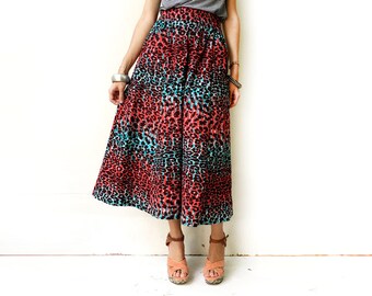 Leopard Print Skirt, African Maxi Skirt, Long Skirt, Unique African Skirt, Leopard Print, Unique Clothing, Leopard Skirt, XS S M M+ L