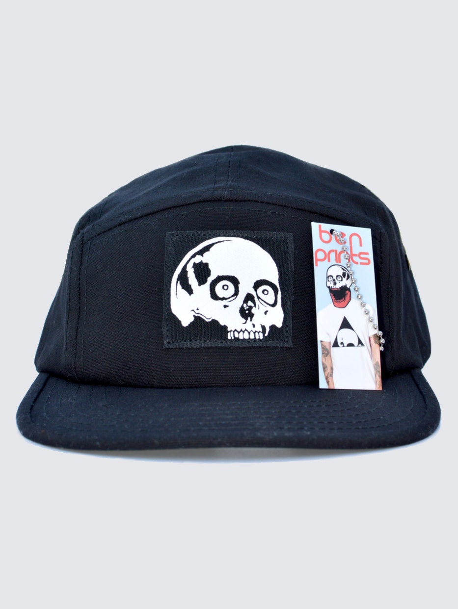 Skull Hat/ Mens Black Cap / Unisex Hats / Black Baseball Caps