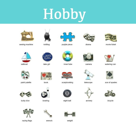 Floating Charm for Glass Lockets HOBBY Charms for Memory