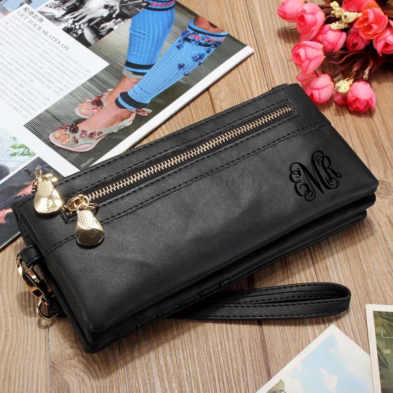 Monogram Wallet Womens Wallet Personalized Monogrammed by SFdizayn