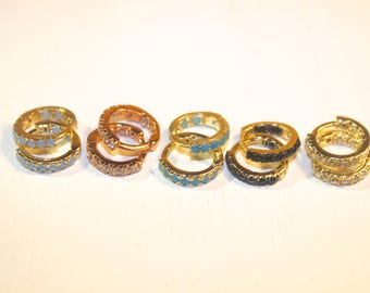 SIX STYLES AVAILABLE - Tiny Vermeil & Rose Gold Turquoise Zircon hoop huggies earrings with Zircon