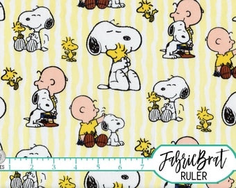 SNOOPY STRIPE Fabric by the Yard, Fat Quarter Snoopy Fabric Peanuts Fabric Charlie Brown Fabric Quilting Fabric 100% Cotton Fabric t5-23