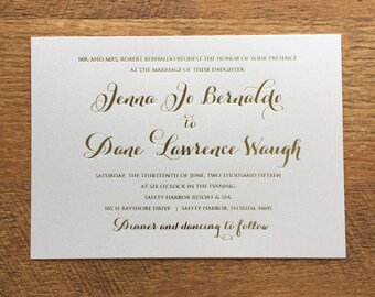 Gold foil wedding invitation, BGF01-JB0613