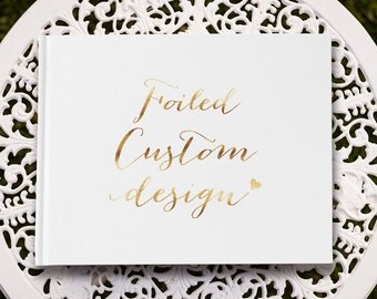 Landscape Custom Gold Foil Wedding Guest Book, Copper Wedding Guest Book, Silver Wedding Guest Book, Bridal Guest Book