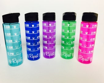 Inspirational Water Bottle // Water Intake Time Tracker // water bottle / personalized water bottle / hourly water tracker / bottle
